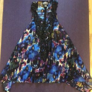 Sultry, Silky, Colorful Crochet Deep V Tank